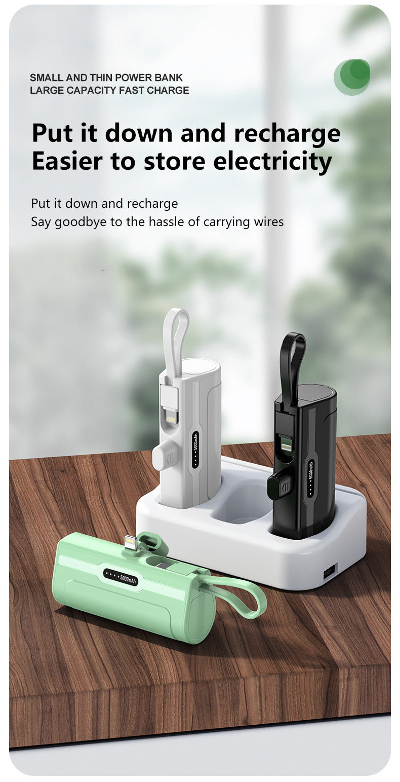 Emergency Pocket-Sized Power Bank with Cable