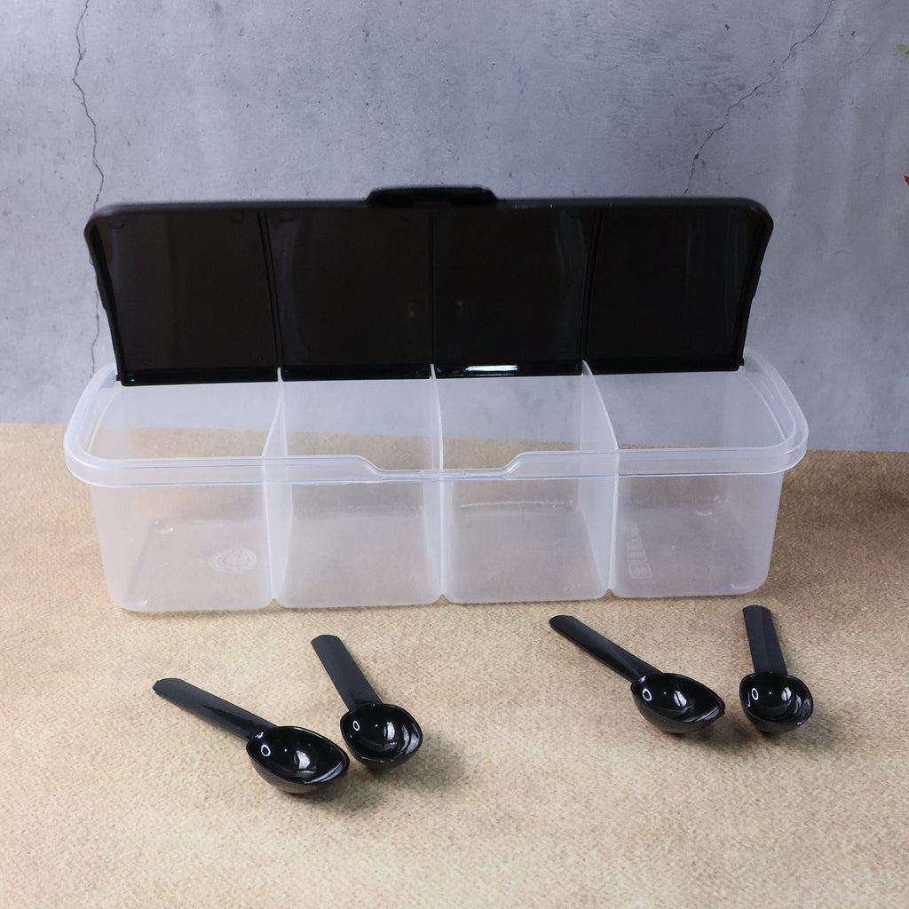 Kitchen Multipurpose Air-tight 4 Sections Storage Containers  Masala Box (1 Set)