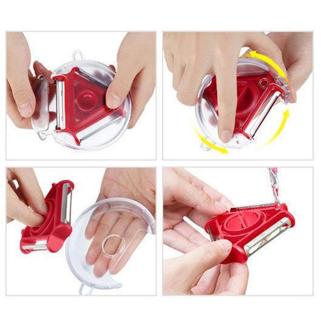 2937  3 In 1 Multi Function Three Use Rotary Hanging Round Planer Peeler And Cutter Vegetable Slicer Kitchen Tools Kitchen Gadgets