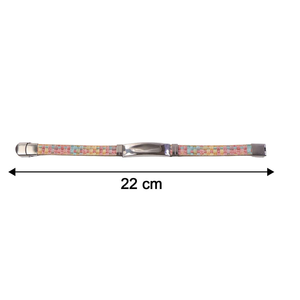 Premium Fancy Wrist Bracelet With Multicolor Woven Design (1 Pc)
