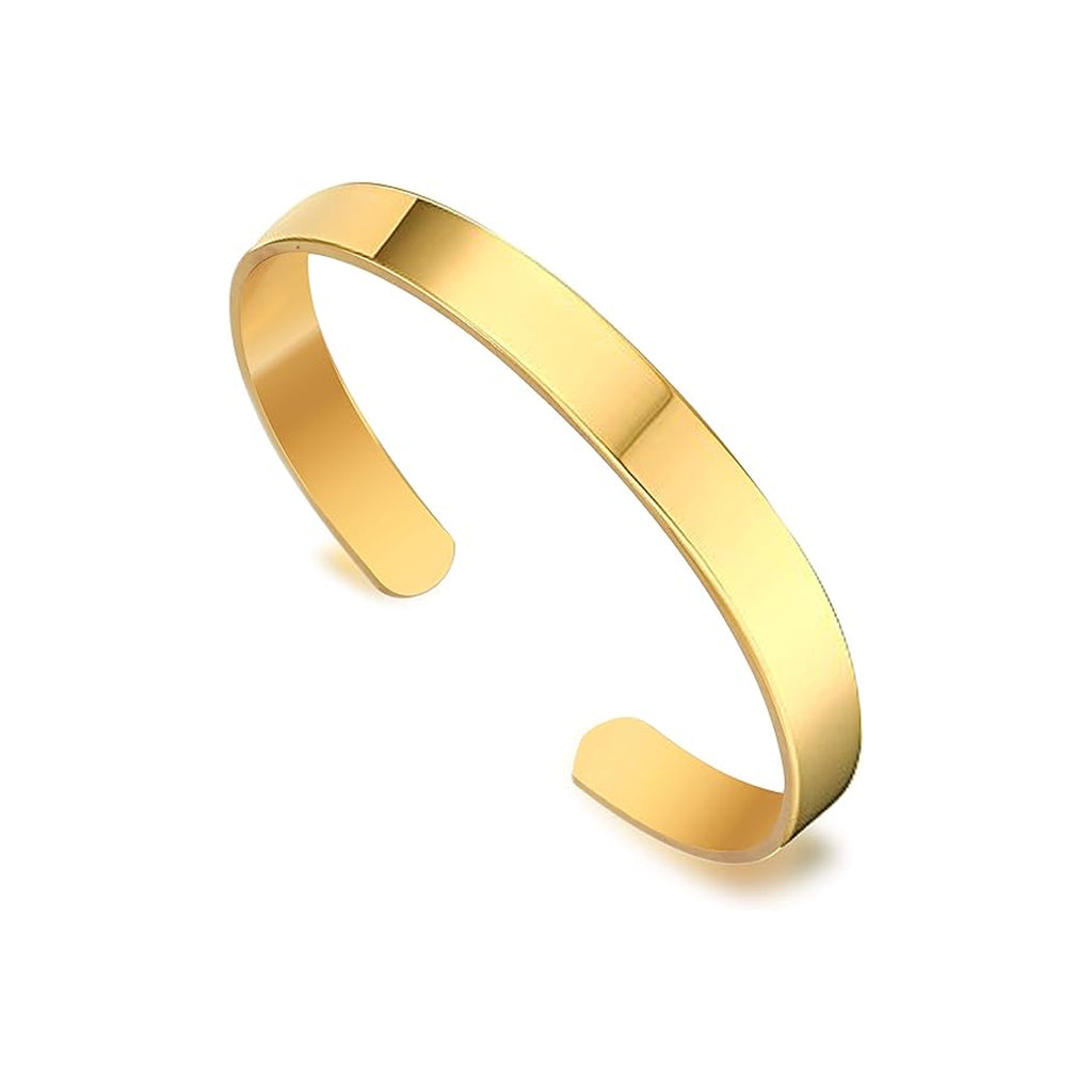 Elegant Gold Finish Open Cuff Bracelet Kada (1 Pc)