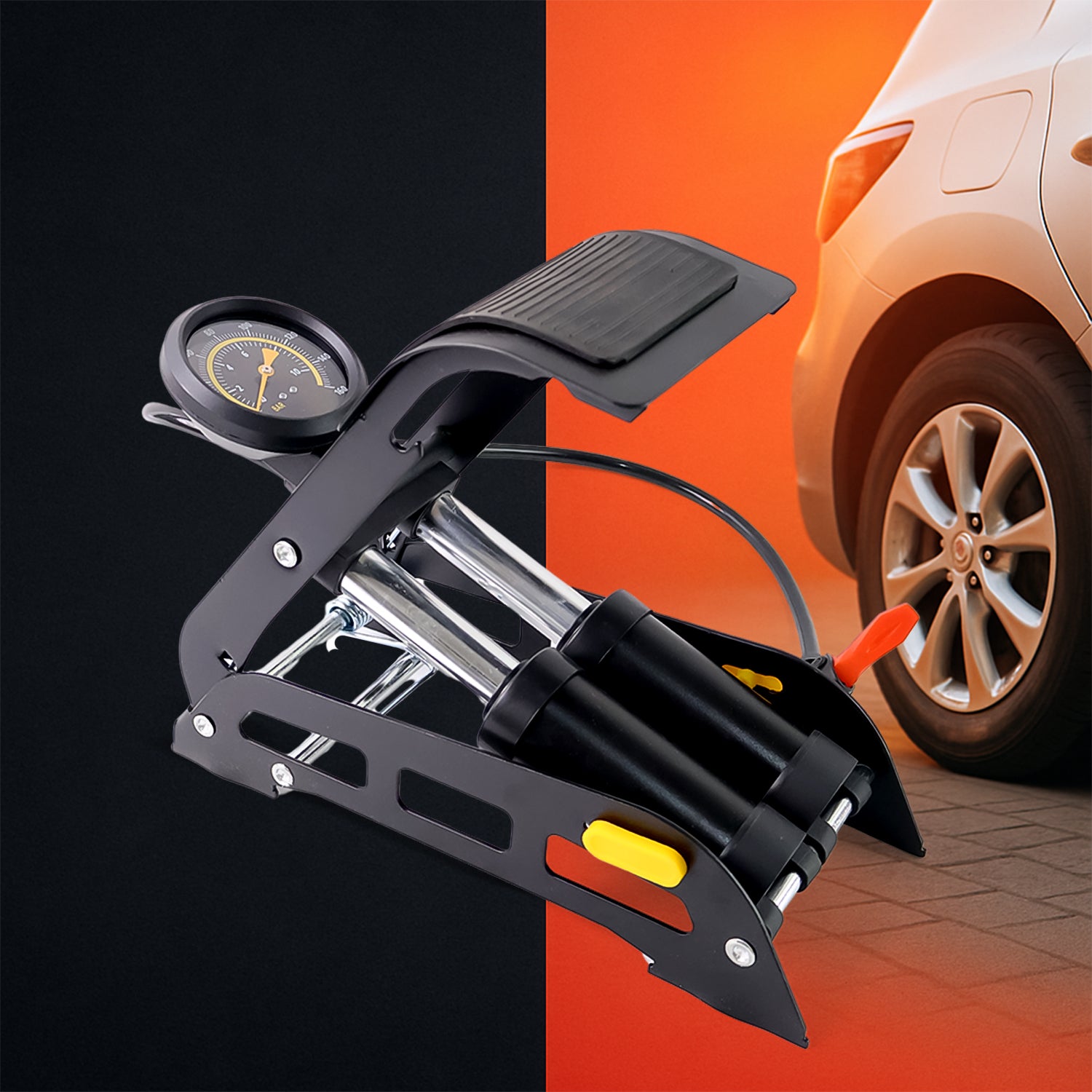 1691 Portable High Pressure Foot Air Pump Compressor For Car And Bike