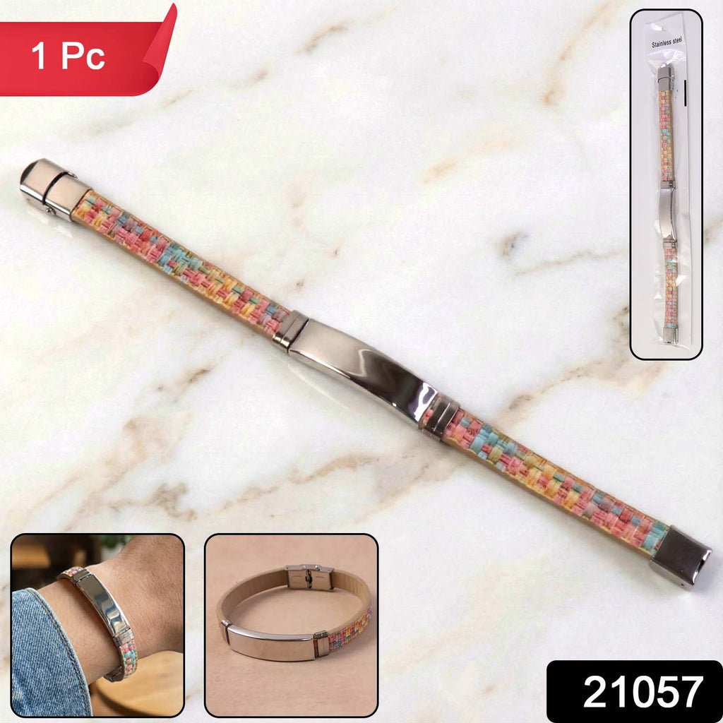 Premium Fancy Wrist Bracelet With Multicolor Woven Design (1 Pc)